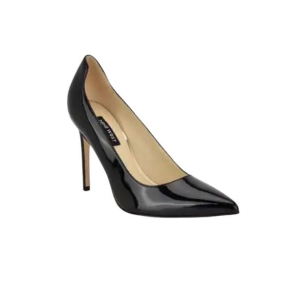 NINE WEST Elegant Black Patent Leather Stiletto Heels NEW - Picture 1 of 11